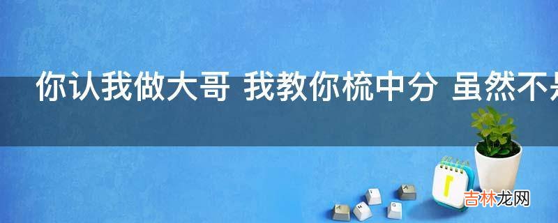 你认我做大哥 我教你梳中分 虽然不是很中但是很分_网络流行语_表情包_是什么意思?