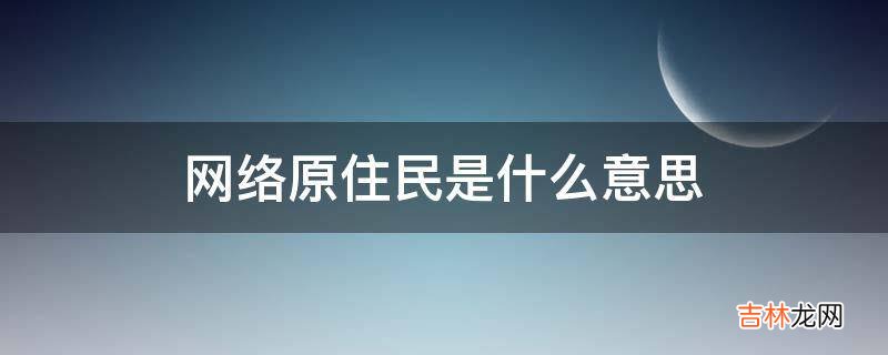 网络原住民是什么意思?