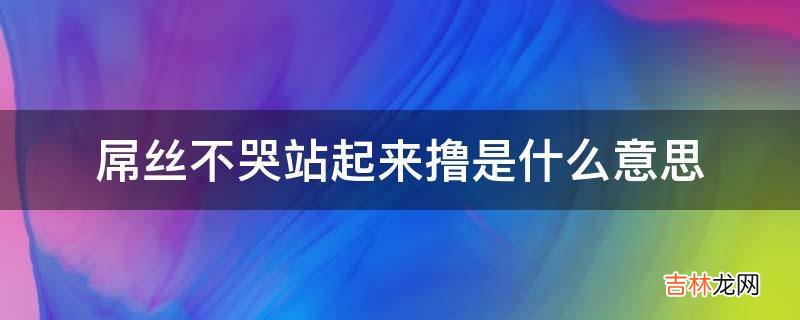 屌丝不哭站起来撸是什么意思?