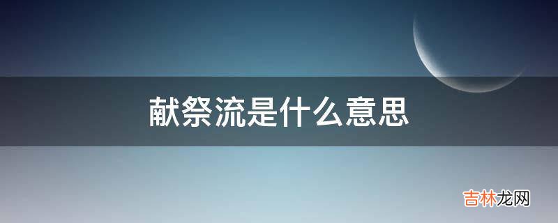 献祭流是什么意思?