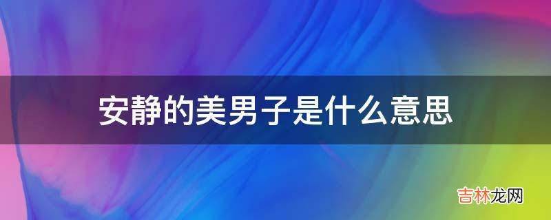 安静的美男子是什么意思?