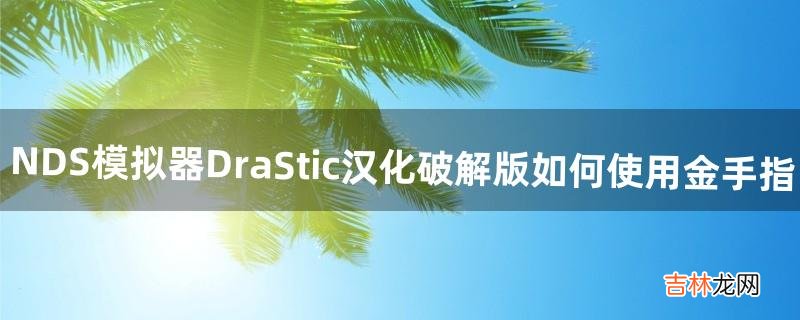 NDS模拟器DraStic汉化破解版如何使用金手指