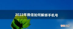 2022年微信如何解绑手机号（微信怎么取消绑定手机号)