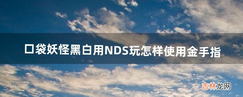 口袋妖怪黑白用NDS玩怎样使用金手指（口袋妖怪nds内置金手指怎么使用)