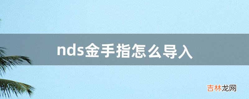 nds金手指怎么导入（nds如何安装金手指)