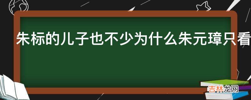 朱标的儿子也不少为什么朱元璋只看中朱允炆呢?