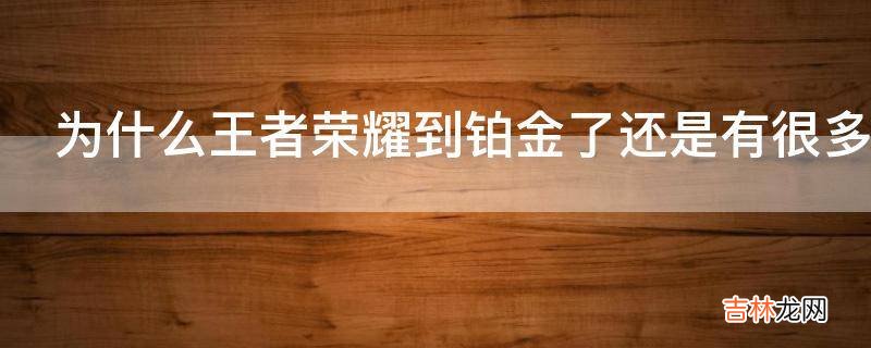 为什么王者荣耀到铂金了还是有很多不会玩的?