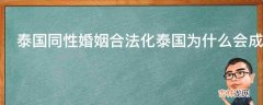 泰国同性婚姻合法化泰国为什么会成为亚洲首个同性合法的国家?