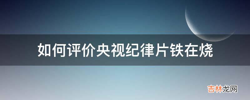 如何评价央视纪律片铁在烧?