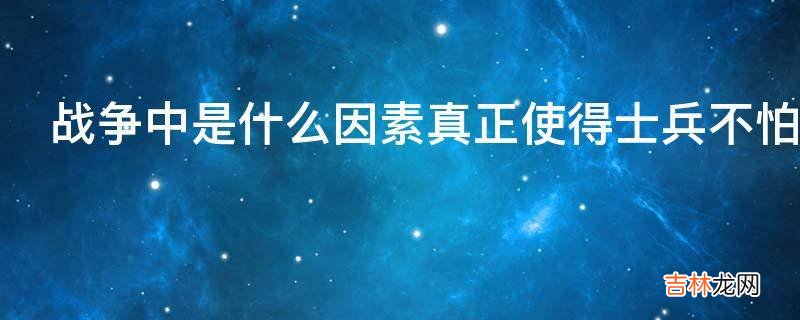 战争中是什么因素真正使得士兵不怕死?