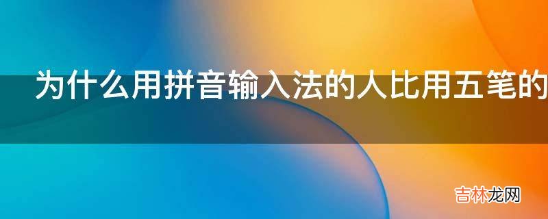 为什么用拼音输入法的人比用五笔的多?