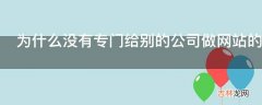 为什么没有专门给别的公司做网站的前端后端公司?