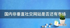 国内非垂直社交网站是否还有市场?