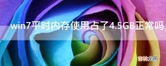 win7平时内存使用占了4.5GB正常吗?