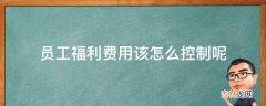 员工福利费用该怎么控制呢?