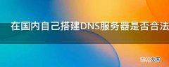 在国内自己搭建DNS服务器是否合法?