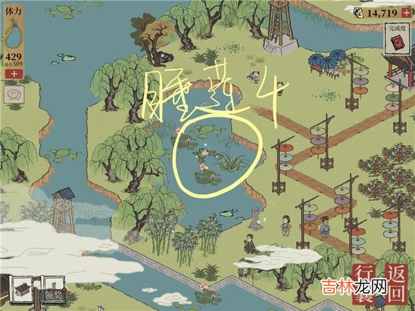 江南百景图钱塘门睡莲位置在哪里