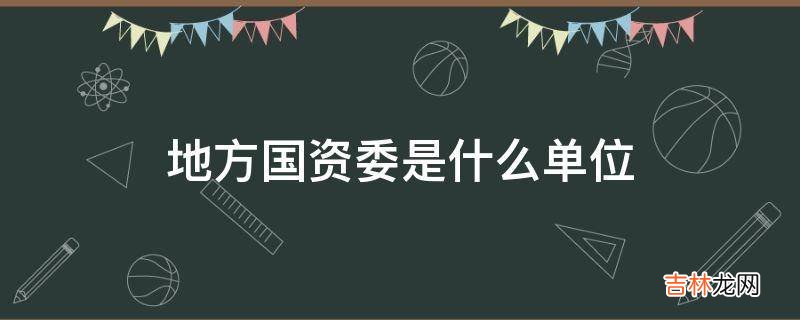 地方国资委是什么单位?