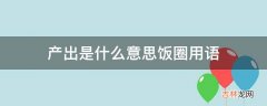 产出是什么意思饭圈用语?