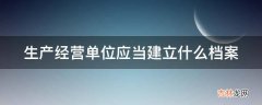 生产经营单位应当建立什么档案?