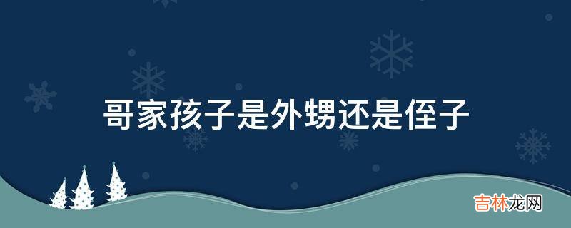 哥家孩子是外甥还是侄子?