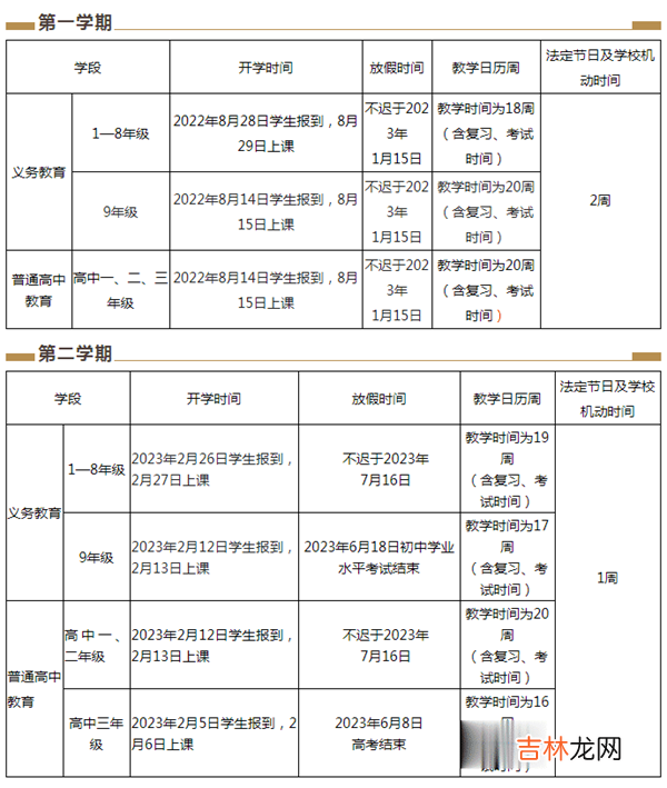 2023年云南中小学寒假放假时间表