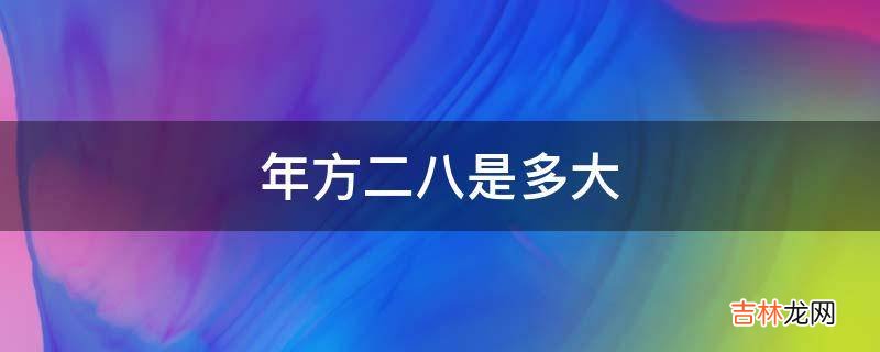 年方二八是多大?