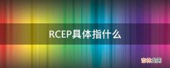 RCEP具体指什么?