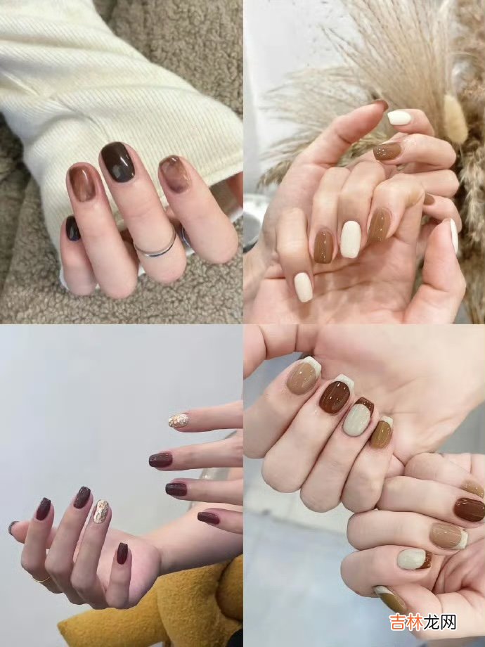 保湿 Nail share 秋冬高级焦糖琥珀色系美甲~