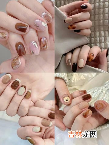 保湿 Nail share 秋冬高级焦糖琥珀色系美甲~