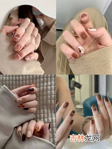 保湿 Nail share 秋冬高级焦糖琥珀色系美甲~