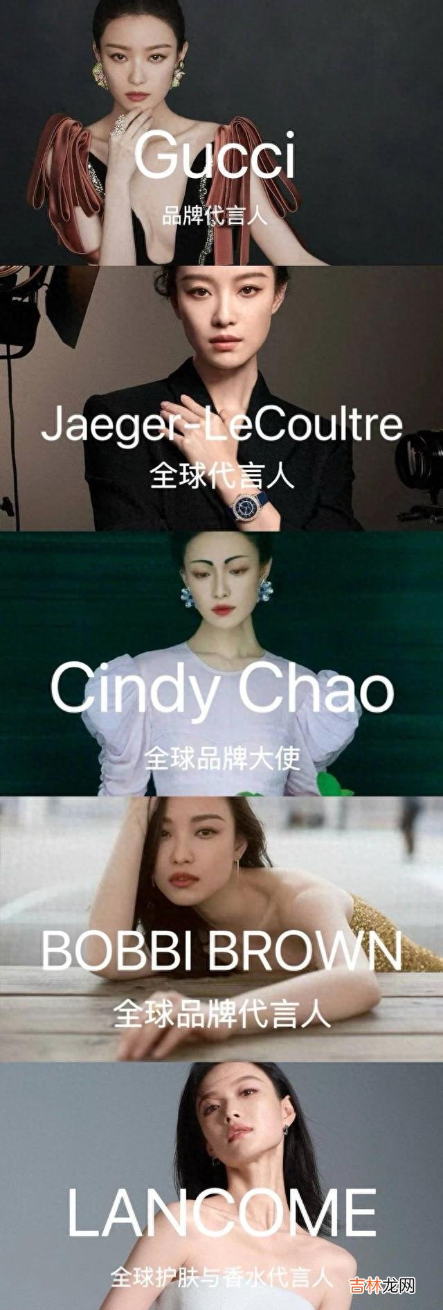 品牌代言人 内娱部分女星奢牌代言，热巴商务最好，刘亦菲赵丽颖旗鼓相当