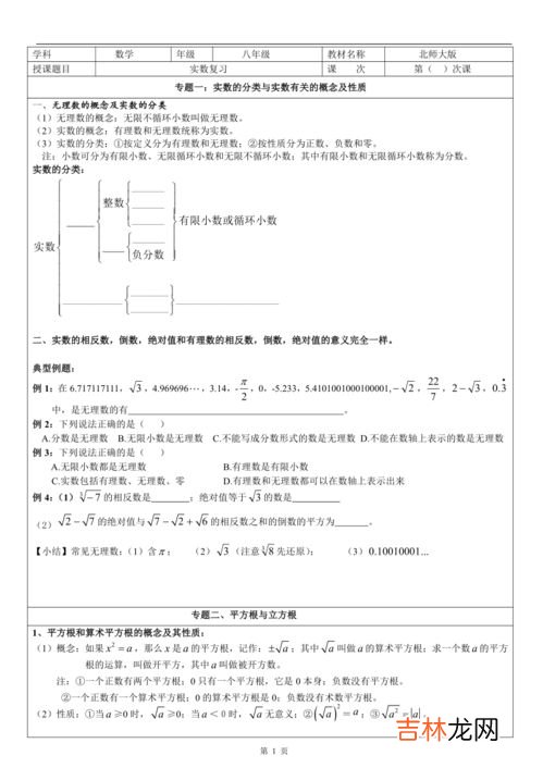 实数的具体分类,实数的具体分类