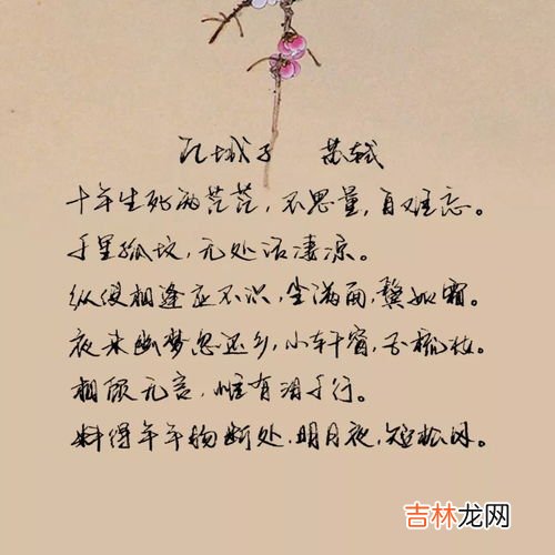 江城子,江城子的原文、翻译及赏析
