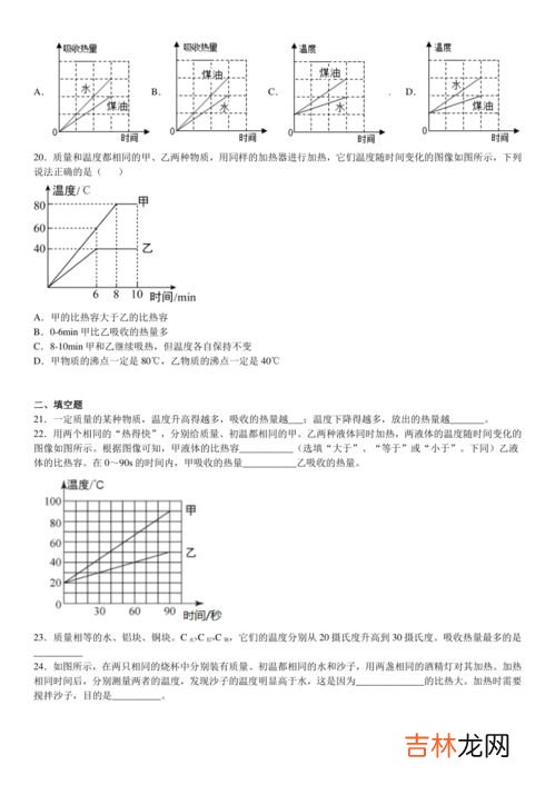 煤油的比热容是多少,煤油的比热容是C=2.1×103J&#047;（kg?℃